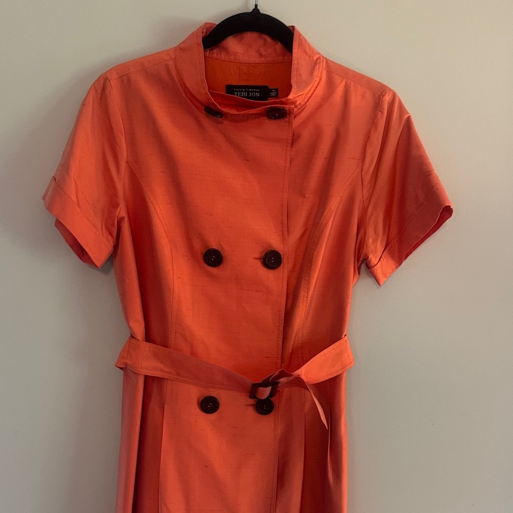 Rickie Freeman for Teri Jon Orange Midi Dress